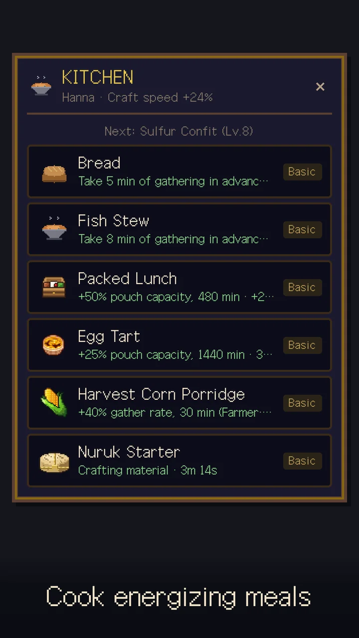 Cook energizing meals